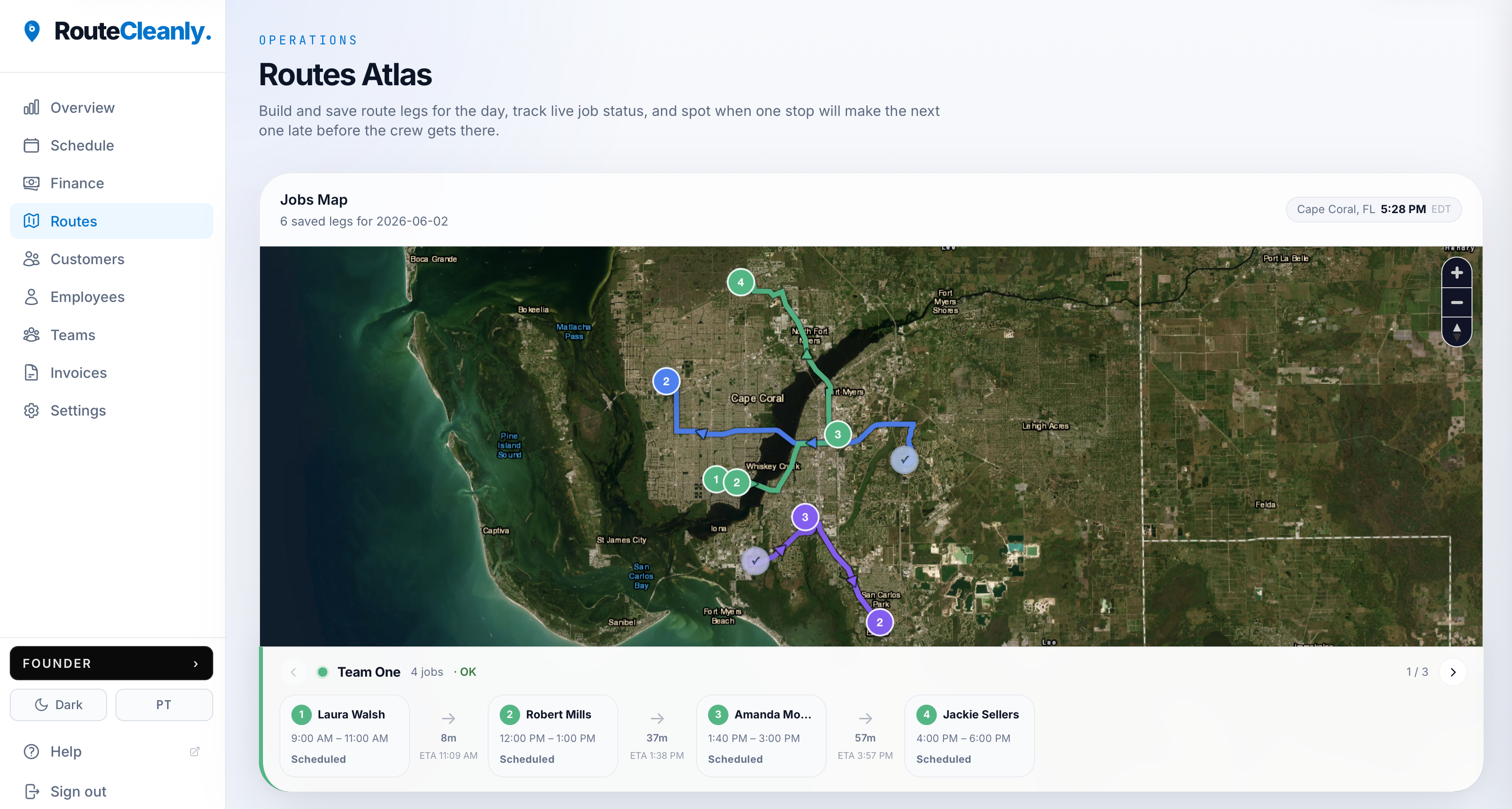 Routes Atlas map view